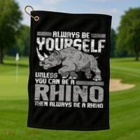 Always Be Yourself Unless Rhinoceros Zoology Rhino Lover Golf Towel thumb 1