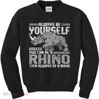 Always Be Yourself Unless Rhinoceros Zoology Rhino Lover Kids Sweatshirt thumb 0