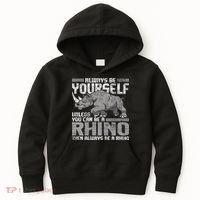 Always Be Yourself Unless Rhinoceros Zoology Rhino Lover Kids Hoodie thumb 0