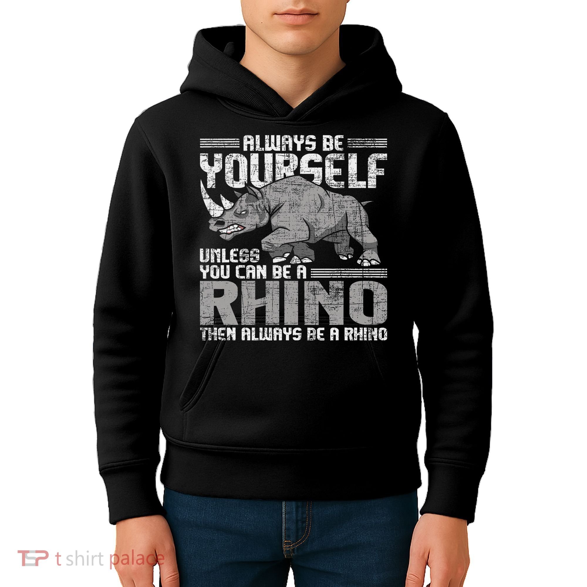 Always Be Yourself Unless Rhinoceros Zoology Rhino Lover Kids Hoodie