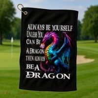 Always Be Yourself Unless You Can Be A Dragon Golf Towel thumb 1