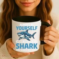 Always Be Yourself Unless You Can Be A Shark Funny Shark Coffee Mug thumb 3