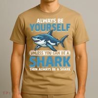 Always Be Yourself Unless You Can Be A Shark Funny Shark T-Shirt thumb 3