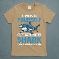 Always Be Yourself Unless You Can Be A Shark Funny Shark T-Shirt thumb 5