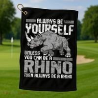 Always Be Yourself Unless You Can Be A Rhino Gift Golf Towel thumb 1