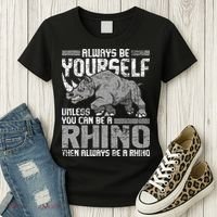 Always Be Yourself Unless You Can Be A Rhino Gift Women's T-Shirt thumb 3