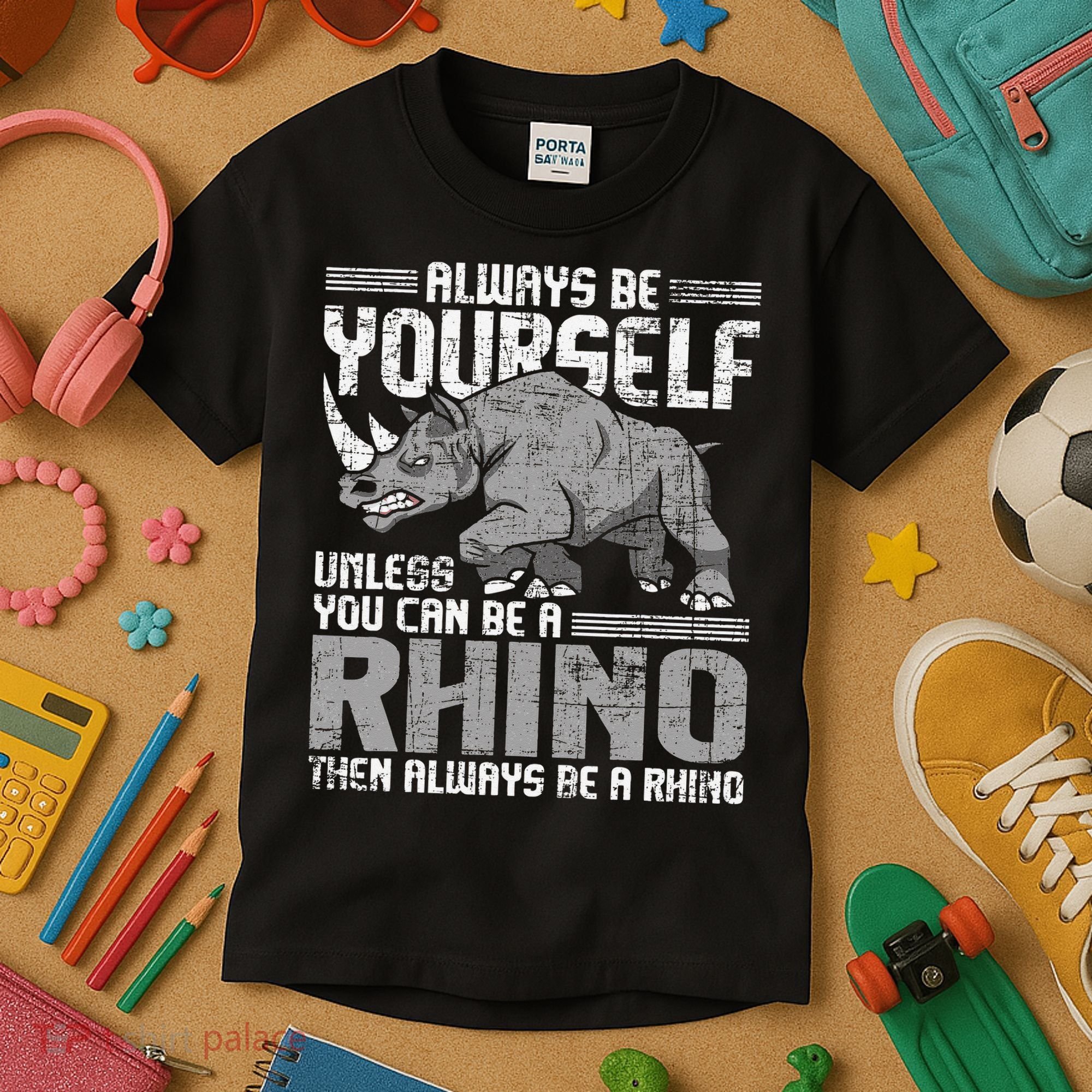 Always Be Yourself Unless You Can Be A Rhino Gift Kids T-Shirt