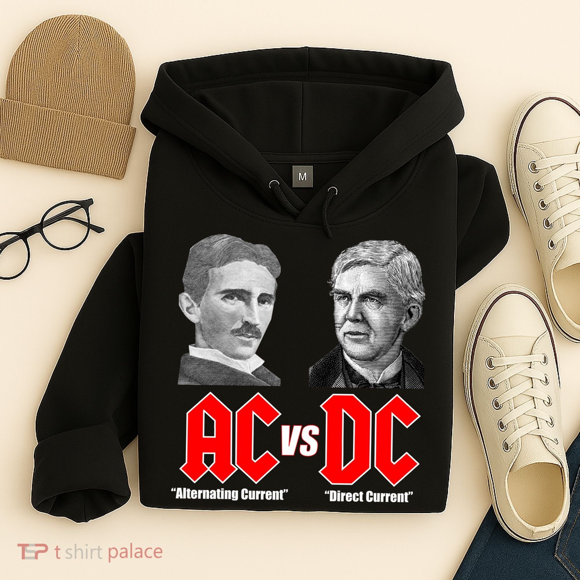 AC VS DC Thomas Edison Nikola Tesla Hoodie