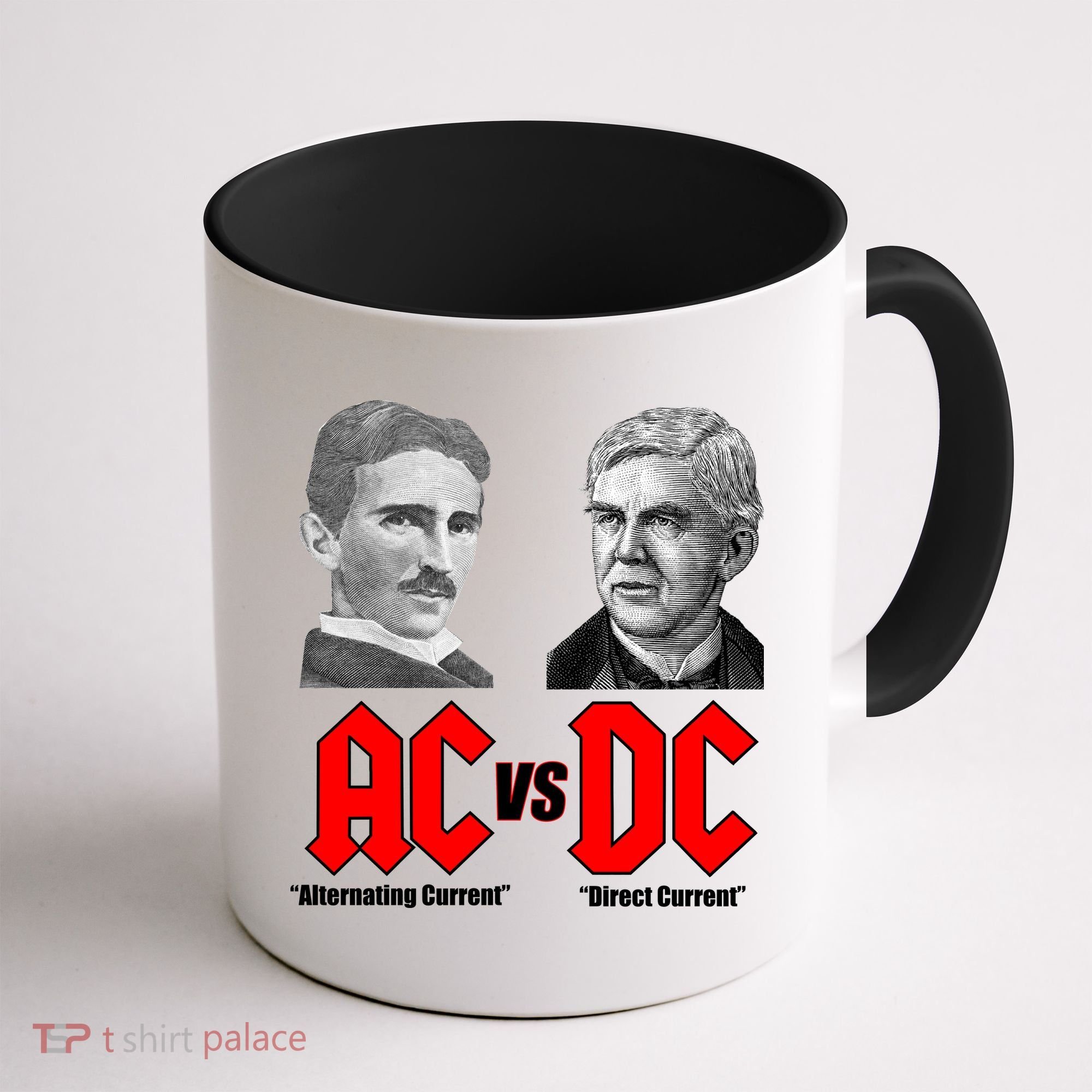 AC VS DC Thomas Edison Nikola Tesla Coffee Mug