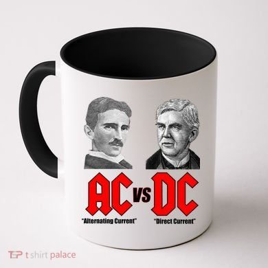 AC VS DC Thomas Edison Nikola Tesla Coffee Mug