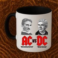 AC VS DC Thomas Edison Nikola Tesla Coffee Mug thumb 2