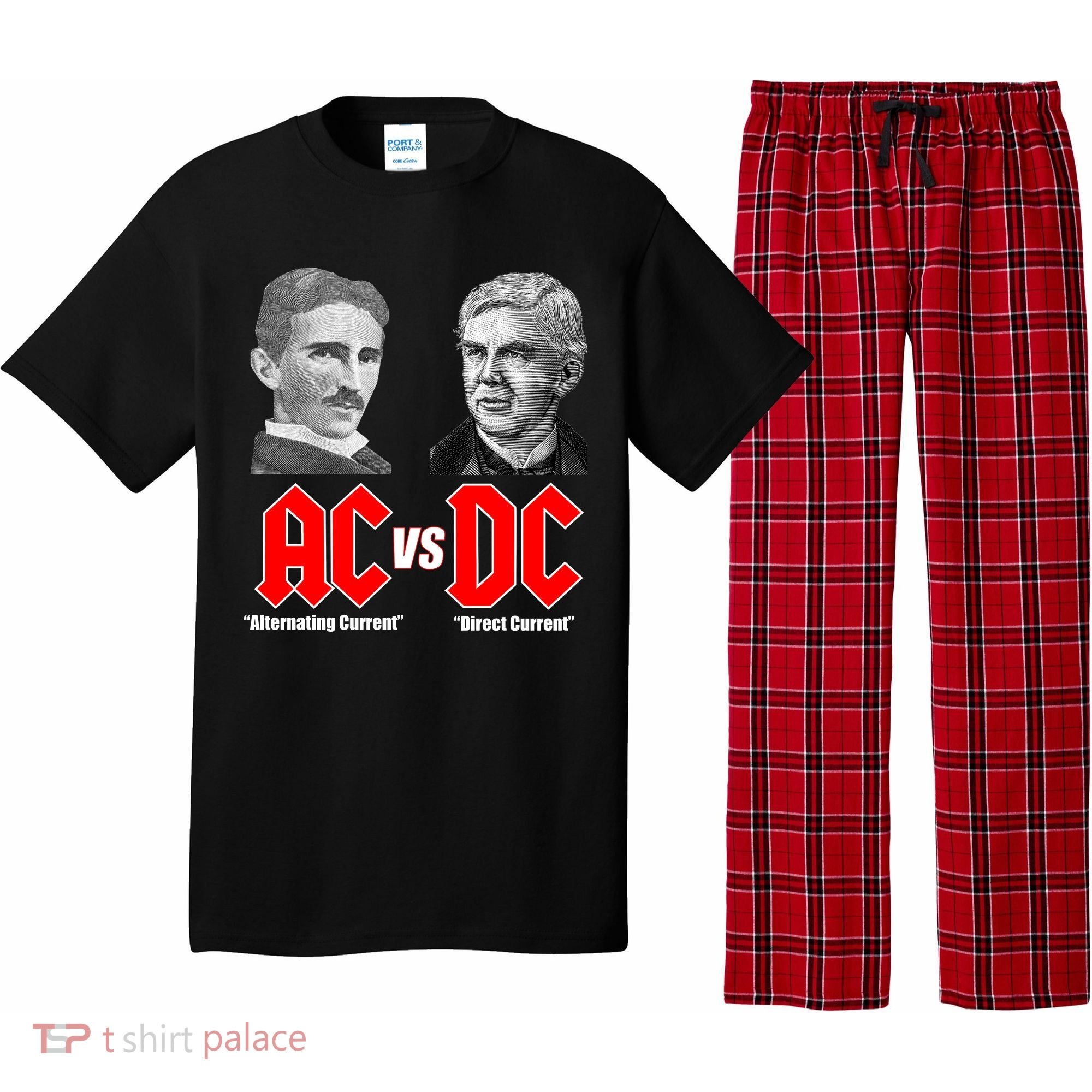 AC VS DC Thomas Edison Nikola Tesla Pajama Set
