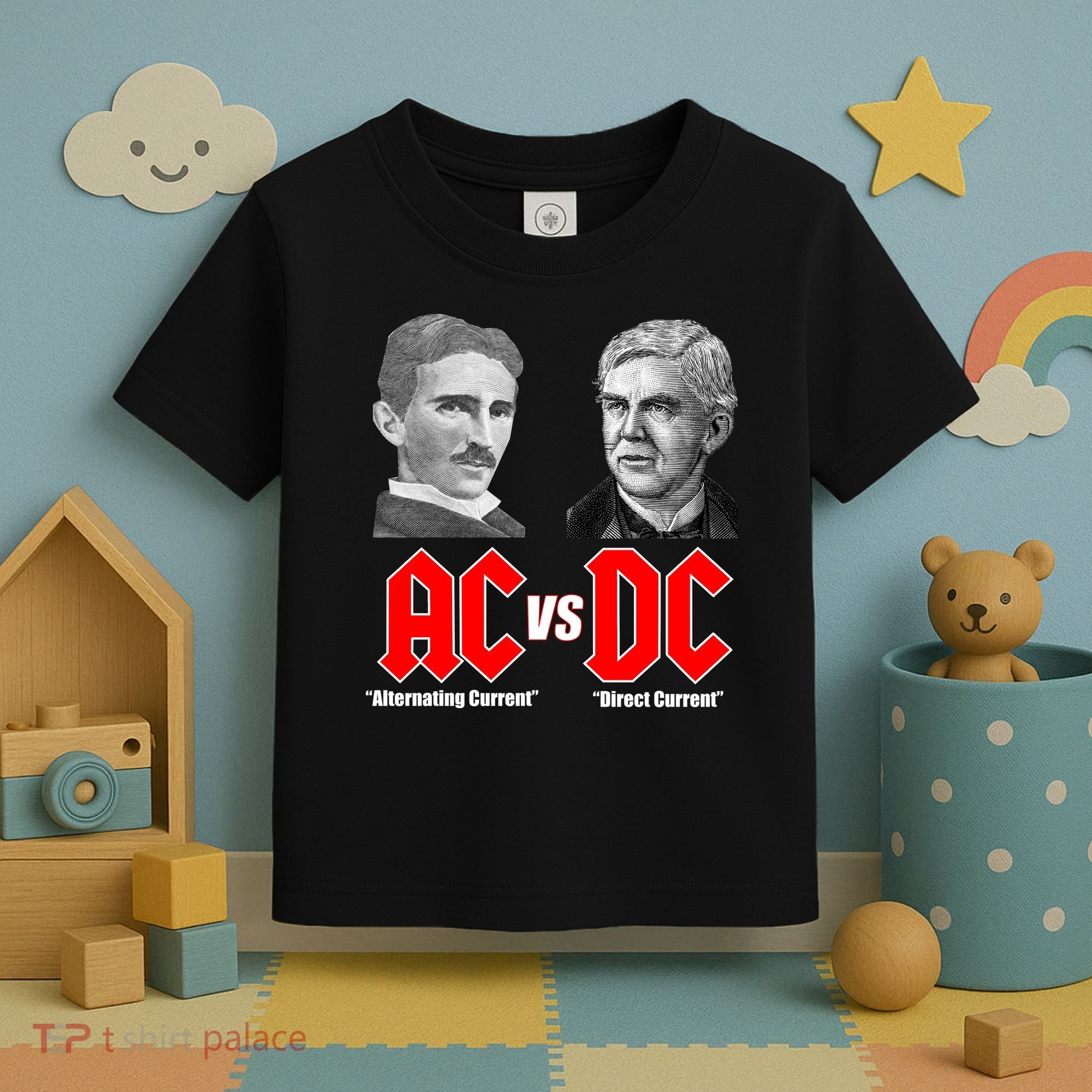 AC VS DC Thomas Edison Nikola Tesla Toddler T-Shirt
