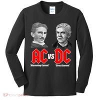 AC VS DC Thomas Edison Nikola Tesla Kids Long Sleeve Shirt thumb 0