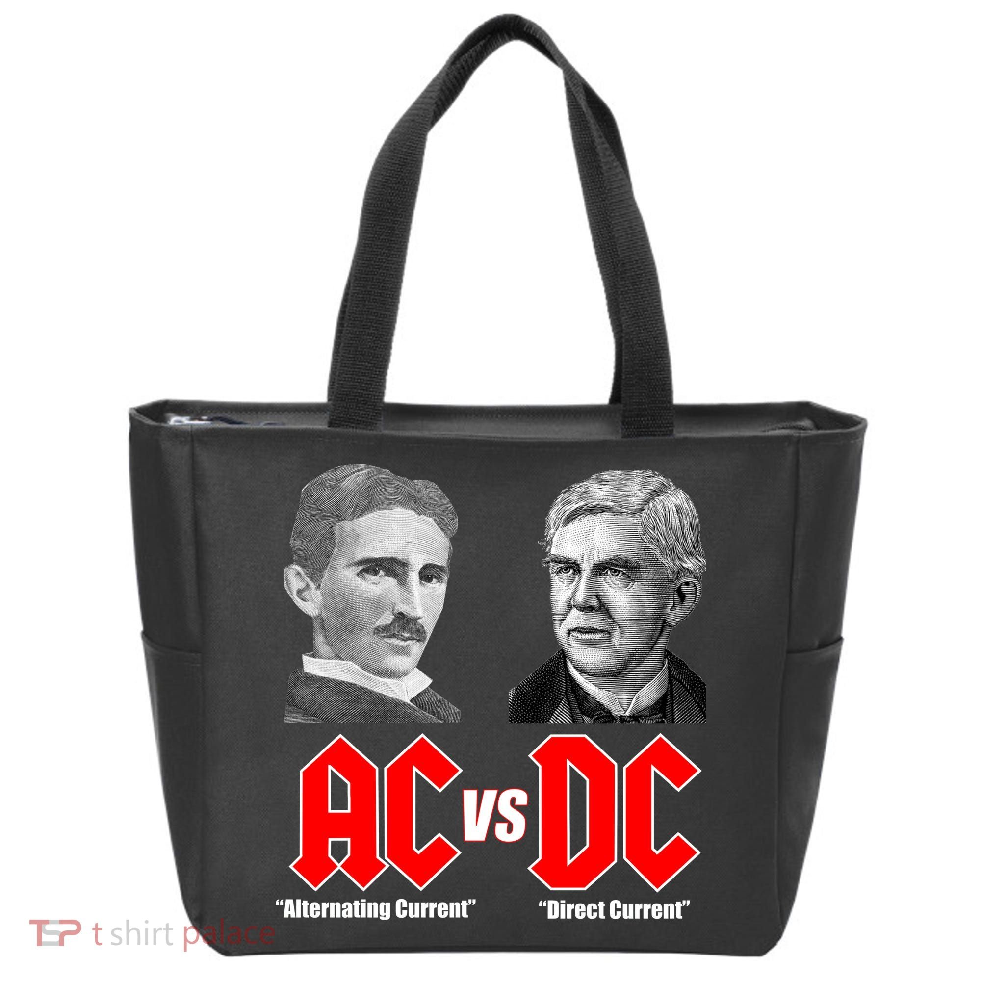 AC VS DC Thomas Edison Nikola Tesla Tote Bag