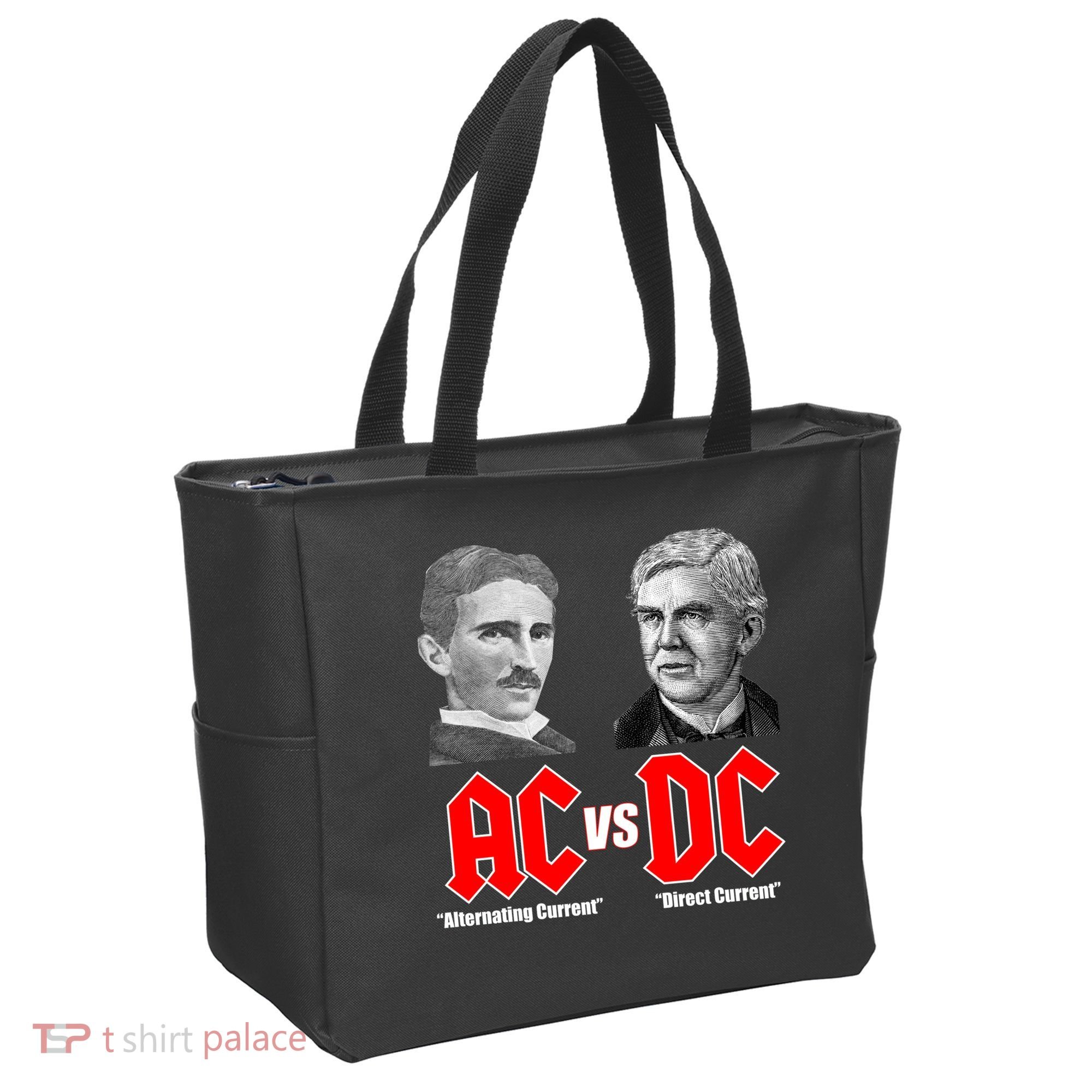 AC VS DC Thomas Edison Nikola Tesla Tote Bag