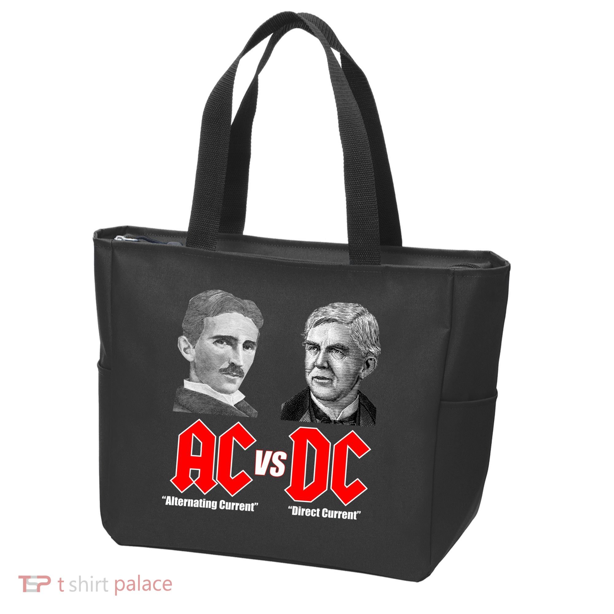 AC VS DC Thomas Edison Nikola Tesla Tote Bag