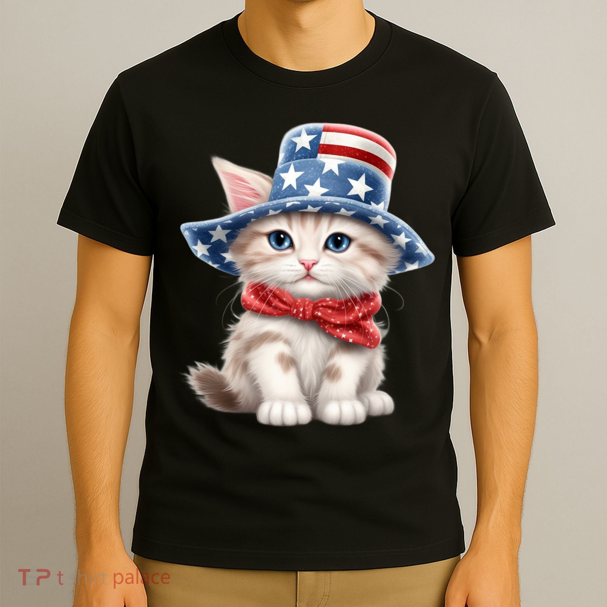 American Cat 4th Of July Cat Patriotic Cats Savannah Kitten T-Shirt