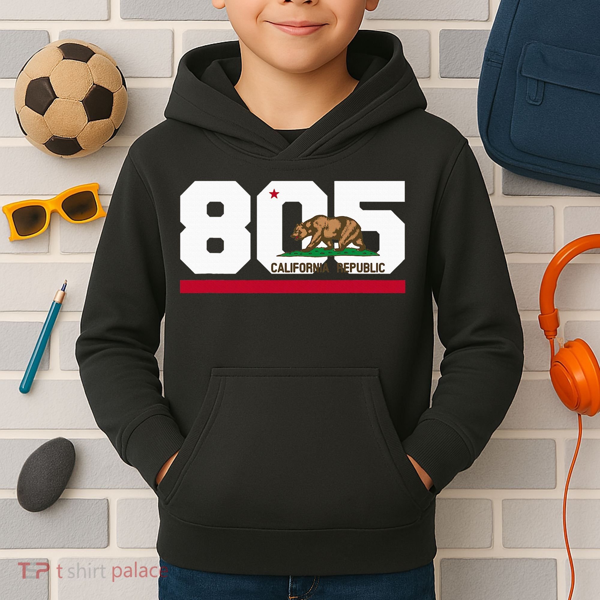 Area Code 805 Santa Barbara California Kids Hoodie