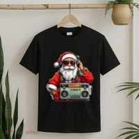 Aesthetic Christmas 90S Hip Hop Radio Santa Boombox T-Shirt thumb 2