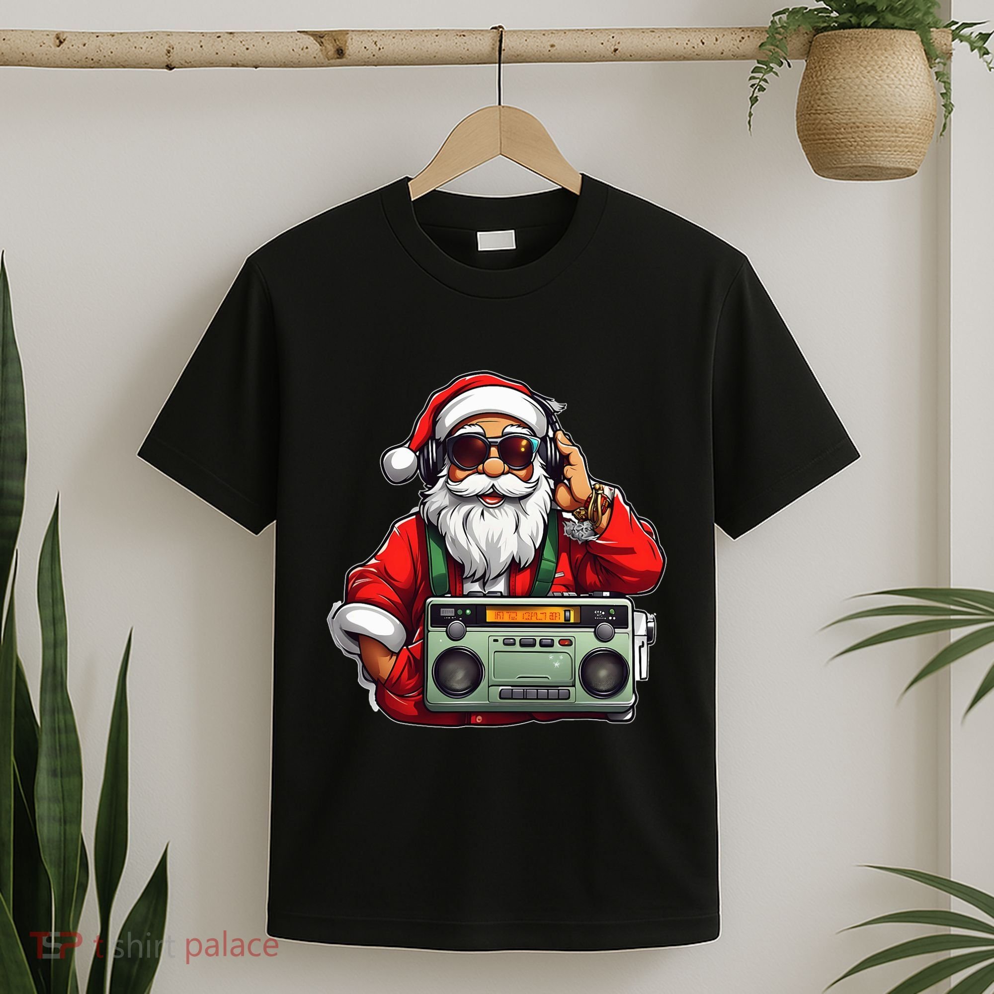 Aesthetic Christmas 90S Hip Hop Radio Santa Boombox T-Shirt