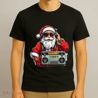 Aesthetic Christmas 90S Hip Hop Radio Santa Boombox T-Shirt thumb 3
