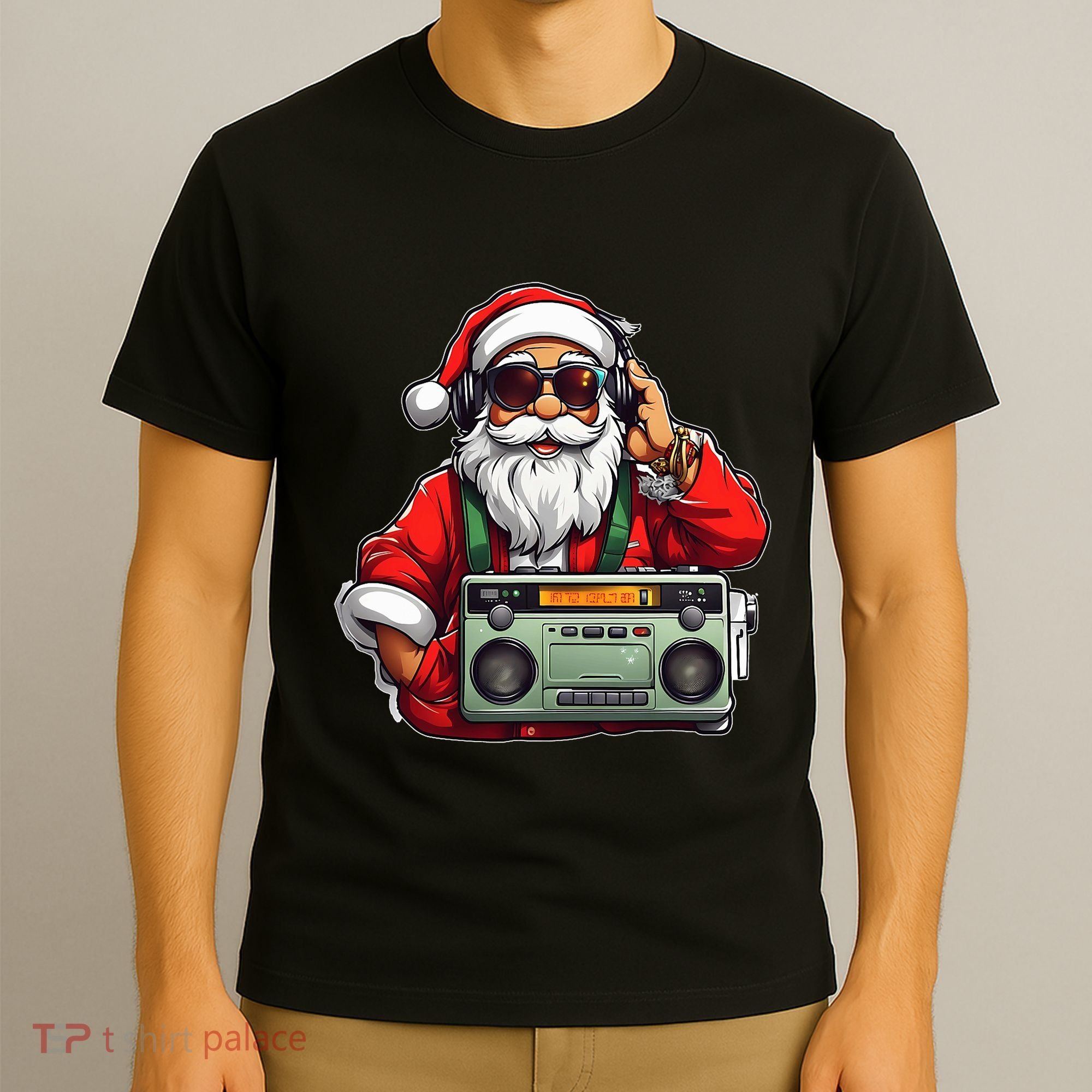 Aesthetic Christmas 90S Hip Hop Radio Santa Boombox T-Shirt