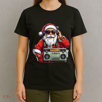 Aesthetic Christmas 90S Hip Hop Radio Santa Boombox T-Shirt thumb 4
