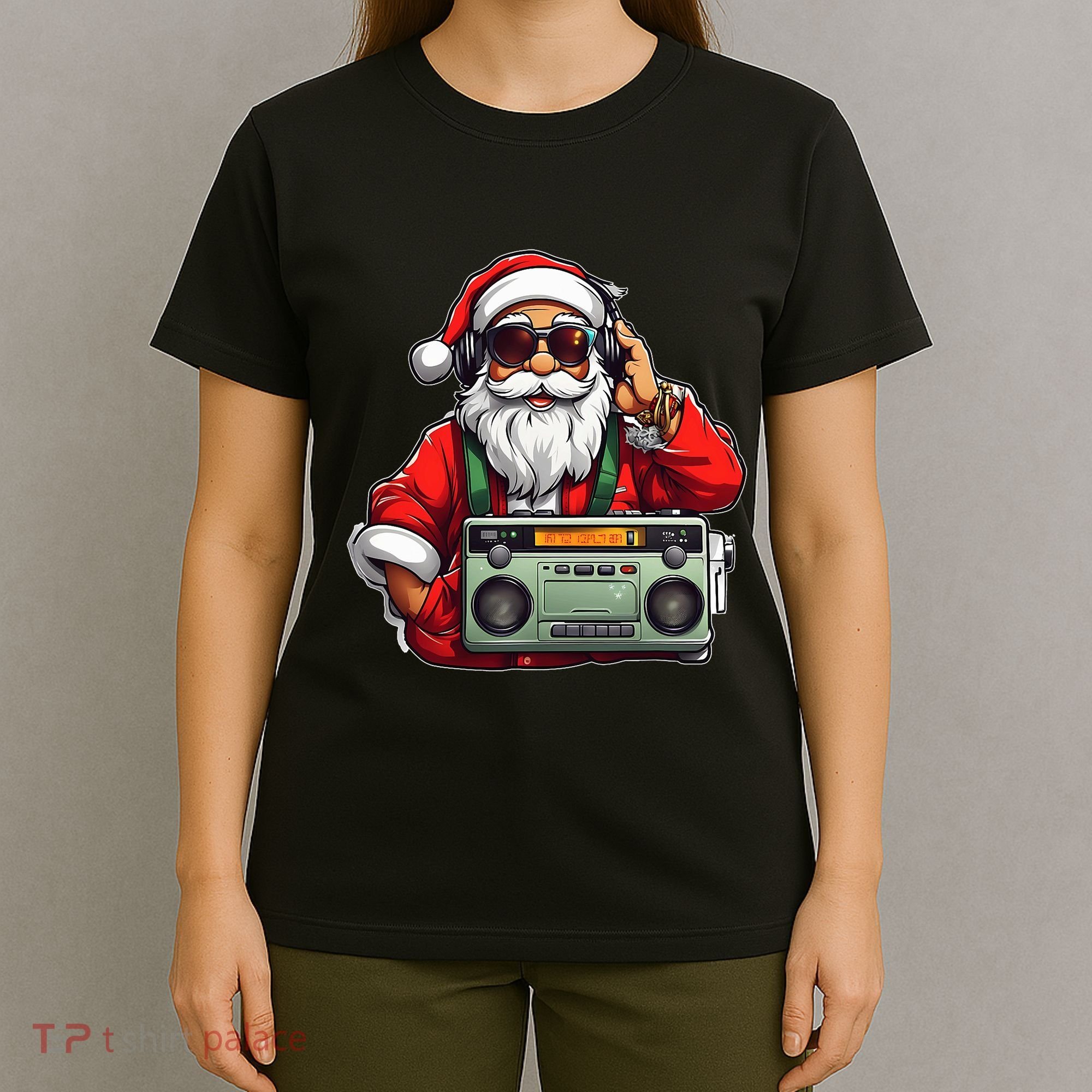 Aesthetic Christmas 90S Hip Hop Radio Santa Boombox T-Shirt