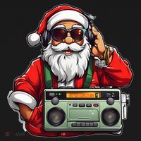 Aesthetic Christmas 90S Hip Hop Radio Santa Boombox T-Shirt thumb 7