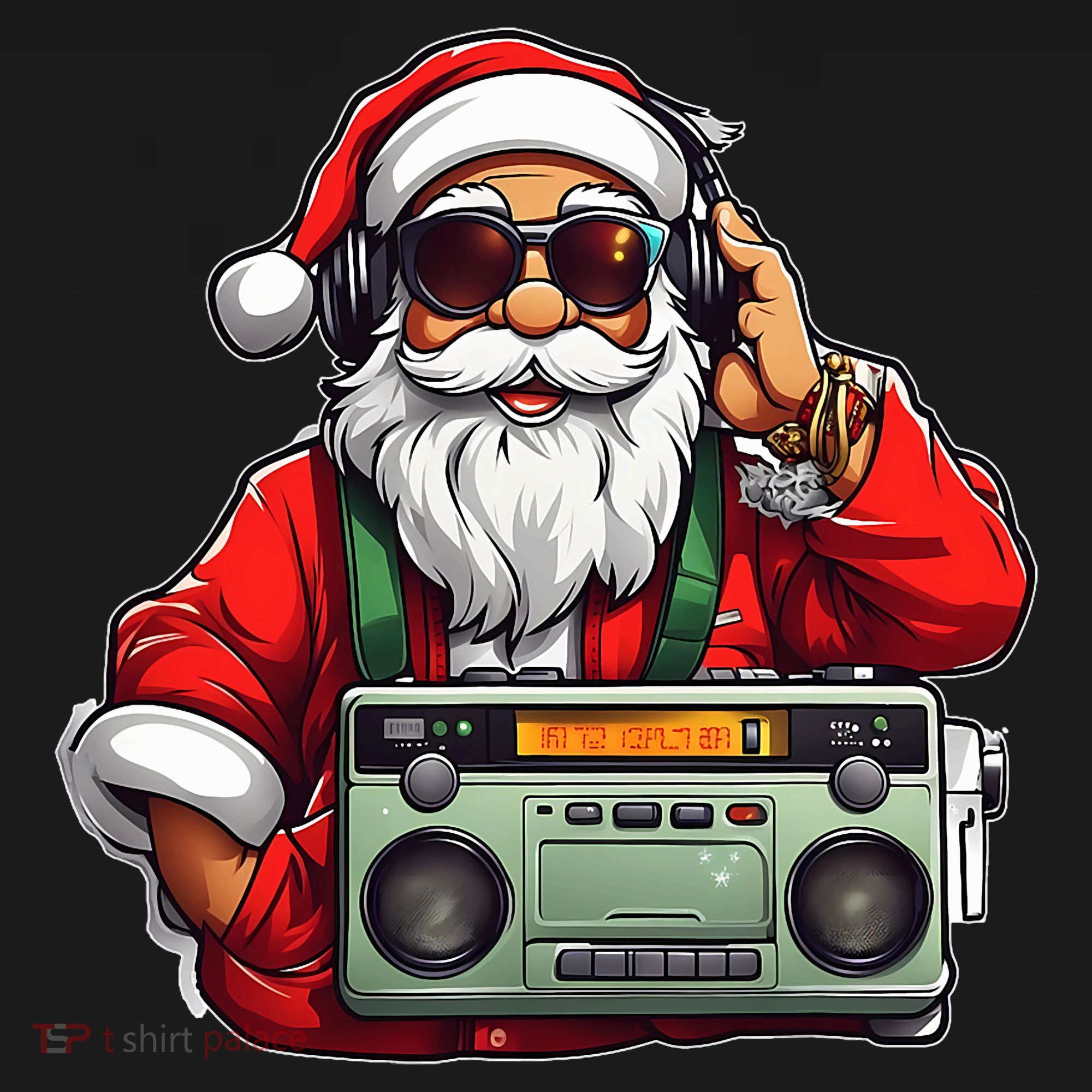 Aesthetic Christmas 90S Hip Hop Radio Santa Boombox T-Shirt