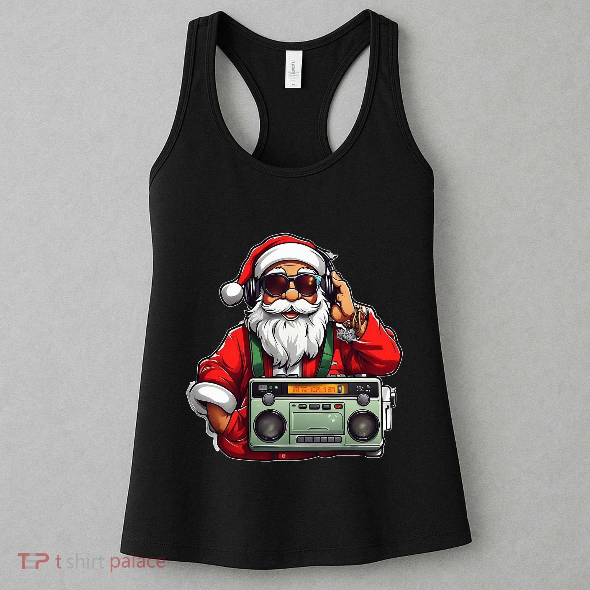 Aesthetic Christmas 90S Hip Hop Radio Santa Boombox Women's Tank Top