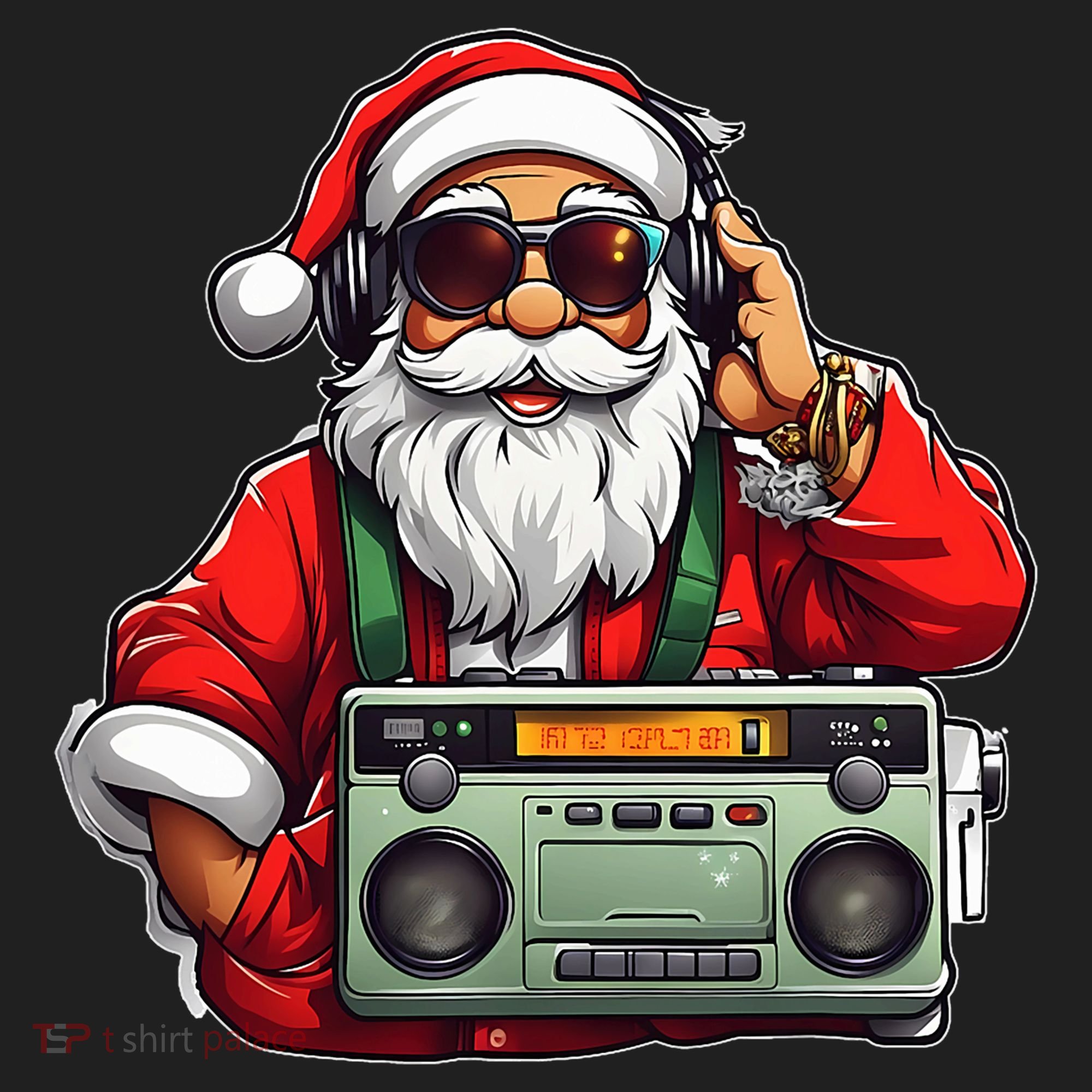 Aesthetic Christmas 90S Hip Hop Radio Santa Boombox Hat
