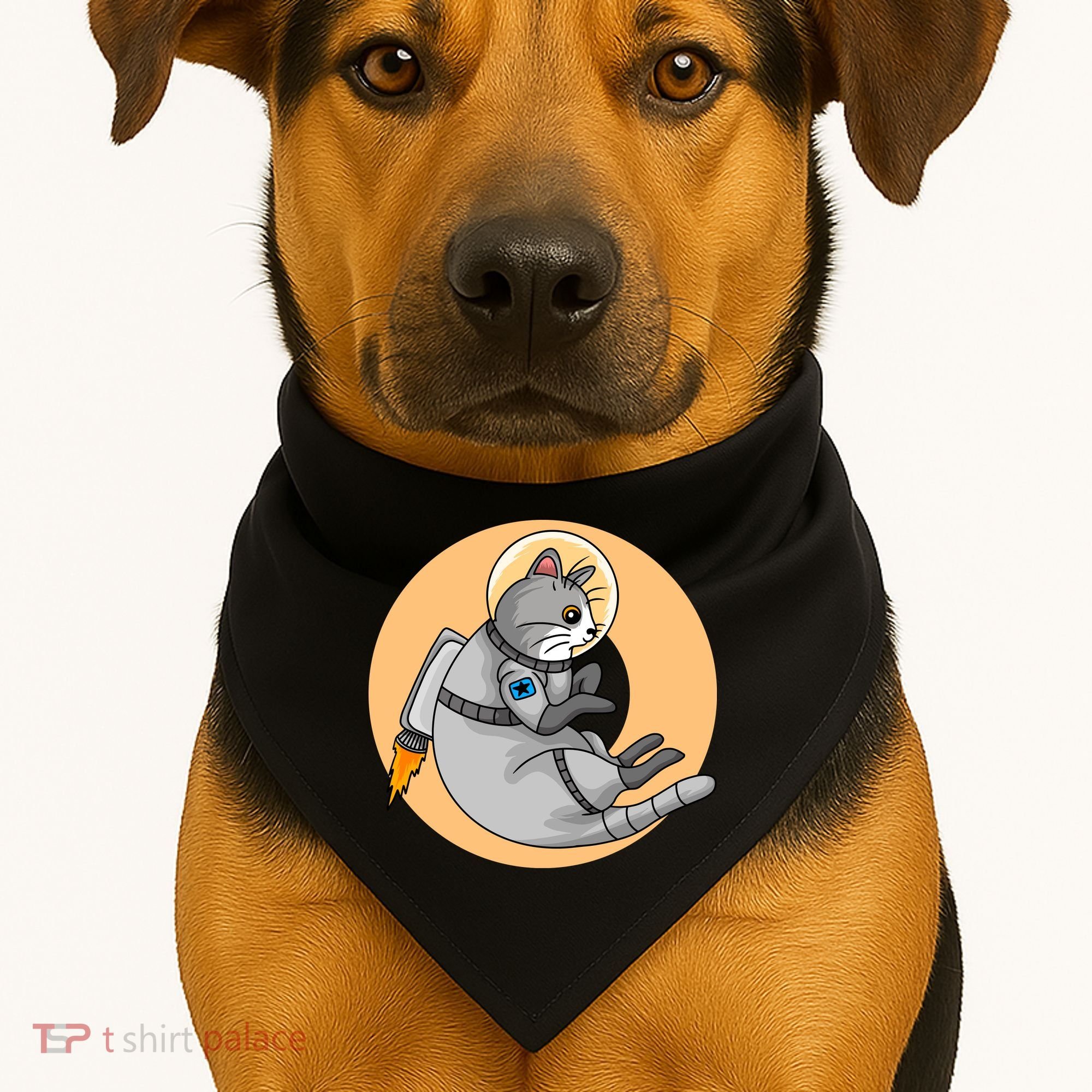 Astronaut Cat USA-Made Doggie Bandana