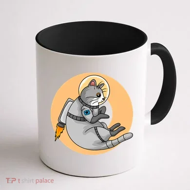 Astronaut Cat Coffee Mug back