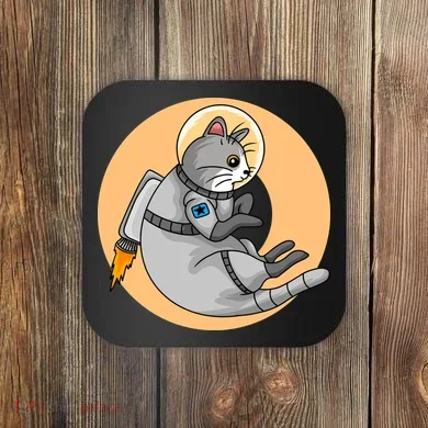 Astronaut Cat Coaster