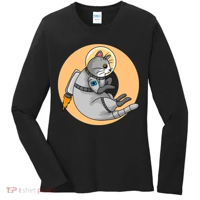 Astronaut Cat Women's Long Sleeve Shirt