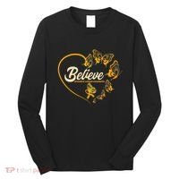 Appendix Cancer Awareness Believe Butterfly Heart Long Sleeve Shirt thumb 0
