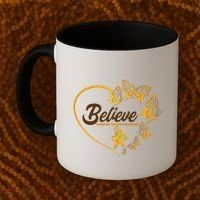 Appendix Cancer Awareness Believe Butterfly Heart Coffee Mug thumb 2