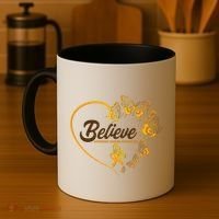 Appendix Cancer Awareness Believe Butterfly Heart Coffee Mug thumb 4
