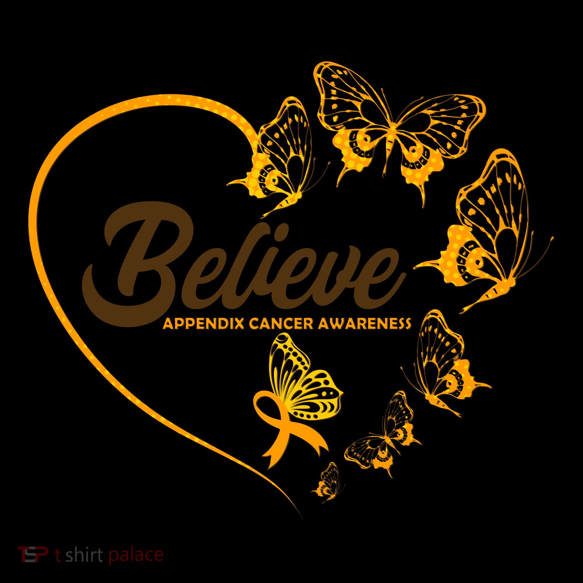 Appendix Cancer Awareness Believe Butterfly Heart Coffee Mug