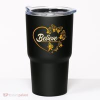 Appendix Cancer Awareness Believe Butterfly Heart Tumbler thumb 0