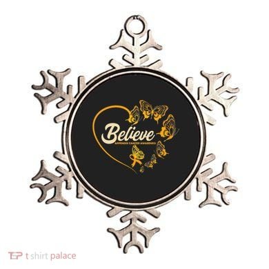 Appendix Cancer Awareness Believe Butterfly Heart Ornament