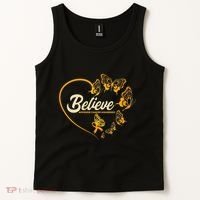 Appendix Cancer Awareness Believe Butterfly Heart Tank Top thumb 2