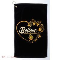 Appendix Cancer Awareness Believe Butterfly Heart Golf Towel thumb 0
