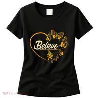Appendix Cancer Awareness Believe Butterfly Heart Women's T-Shirt thumb 0