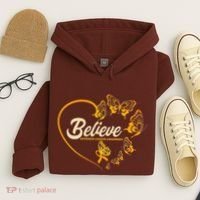 Appendix Cancer Awareness Believe Butterfly Heart Hoodie thumb 4