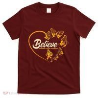 Appendix Cancer Awareness Believe Butterfly Heart T-Shirt thumb 0