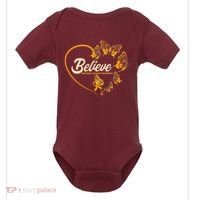 Appendix Cancer Awareness Believe Butterfly Heart Baby Bodysuit thumb 0