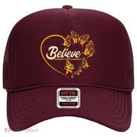 Appendix Cancer Awareness Believe Butterfly Heart Hat thumb 0
